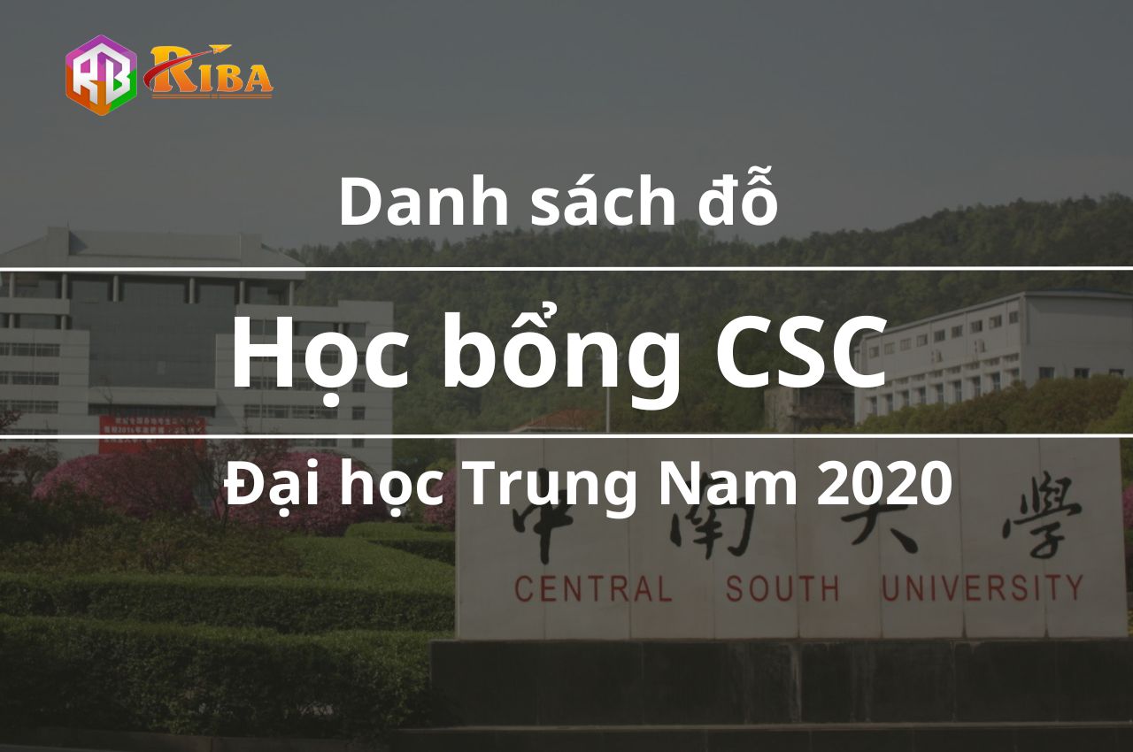 Danh sách đỗ học bổng CSC Đại học Trung Nam 2020