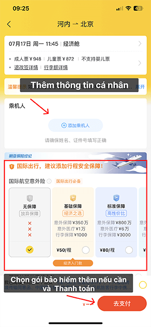 Hướng dẫn Mua vé máy bay đi Trung Quốc qua App 飞猪旅行 4